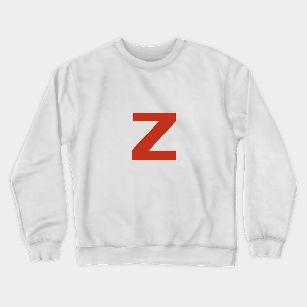 Letter z in Red Text Minimal Typography Crewneck Sweatshirt by ellenhenryart